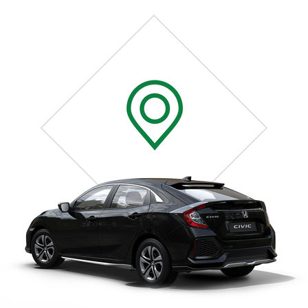 Widok z boku na Hondę Civic z pakietem Silver Line z ilustracją ASO.