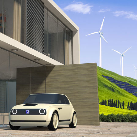 Widok Hondy Urban EV Concept wykorzystującej energię odnawialną.