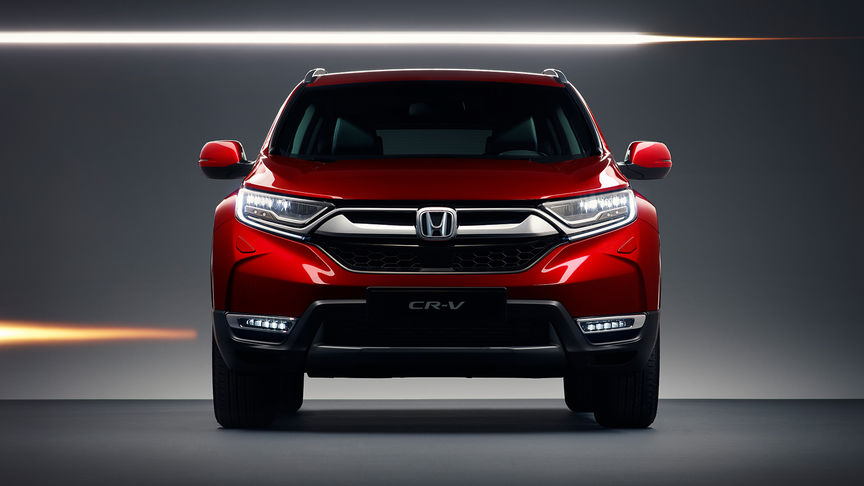 Honda CR-V — widok z przodu eksponujący cechy zewnętrzne.
