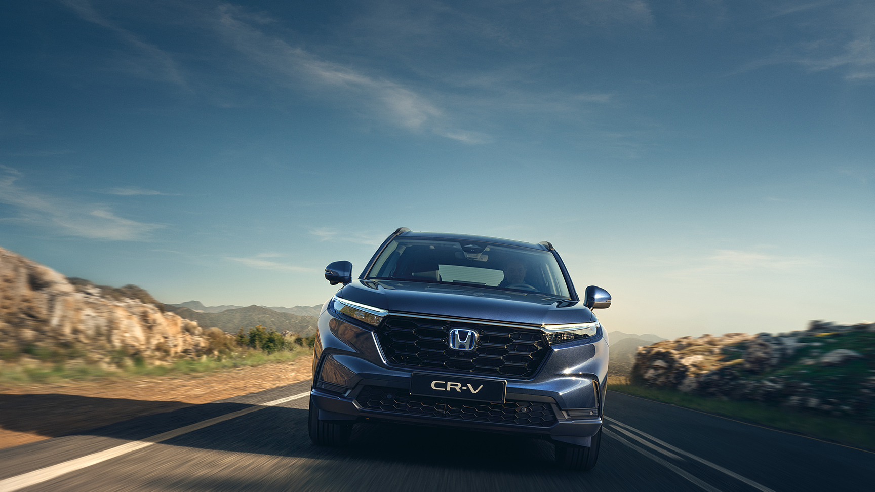 Interior shot featuring the CR-V's multiview camera display.