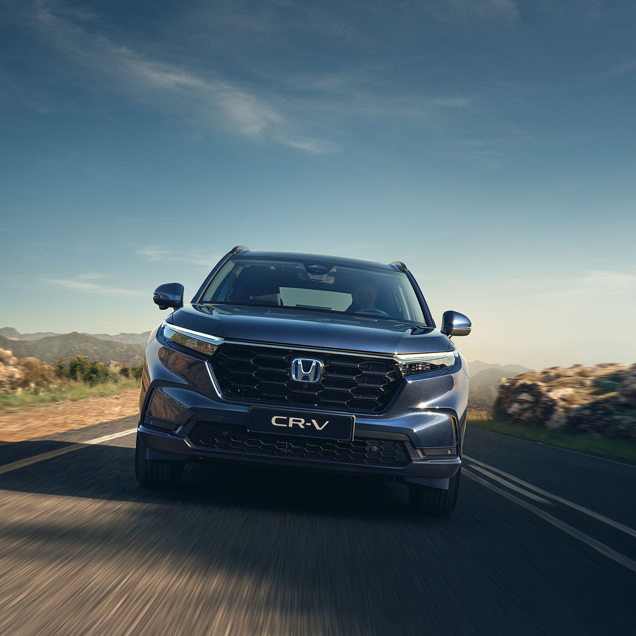 Interior shot featuring the CR-V's multiview camera display.