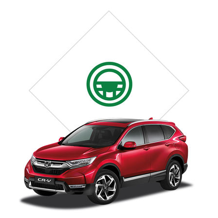 Honda CR-V z przodu podczas jazdy próbnej.