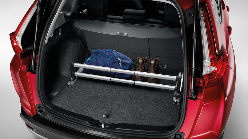 Honda CR-V Hybrid — widok z tyłu przedstawiający organizer przestrzeni bagażowej premium