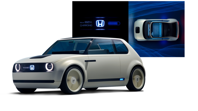 Honda Clarity Fuel Cell — widok z przedniej perspektywy z logo Honda.