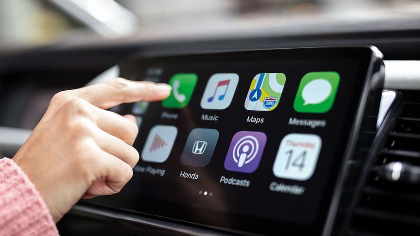 Honda Jazz close up of interior touchscreen 