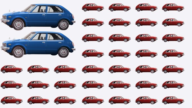 Grafika &ndash; amerykańska flaga wykonana z Hond Civic.