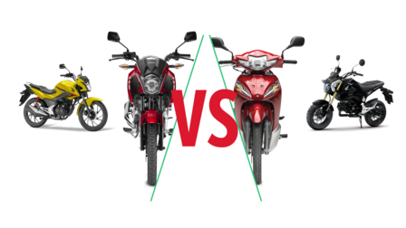 Motocykle Honda klasy 125 cm3.