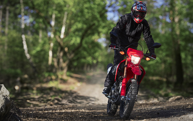 CRF250L - motocykl z kierowcą w terenie