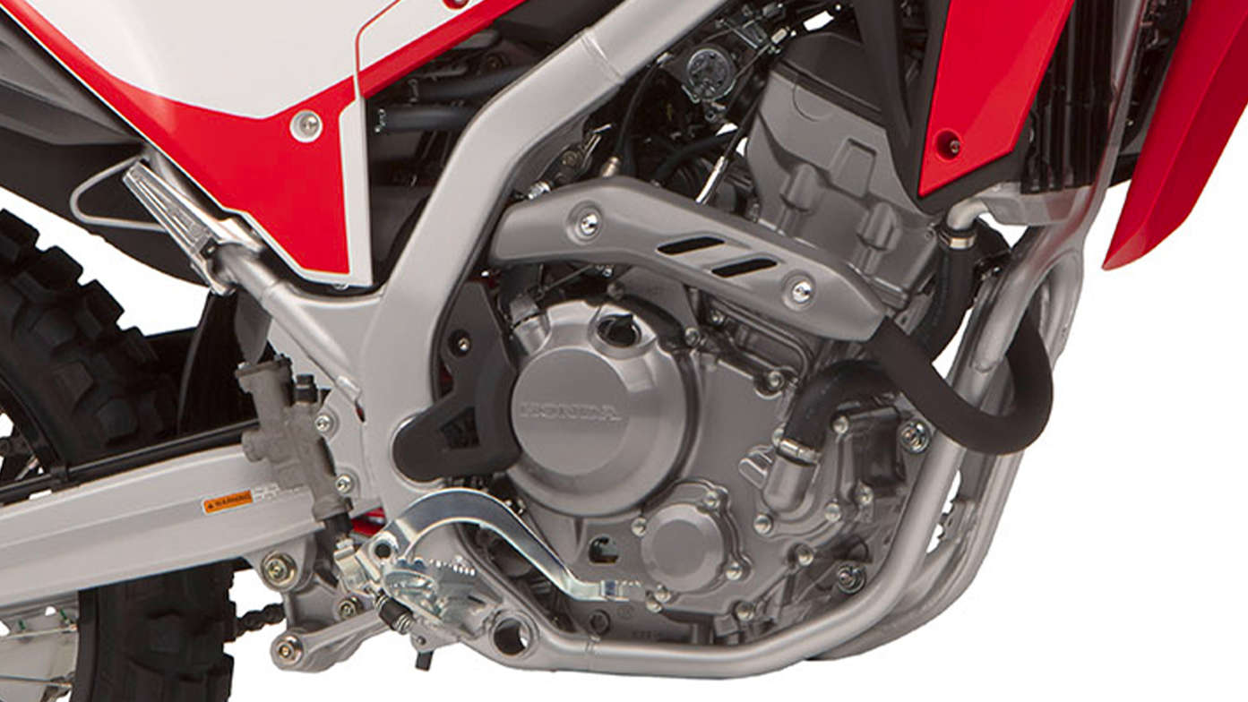 Honda CRF300L mocniejszy jednocylindrowy 4-zaworowy silnik DOHC chłodzony wodą