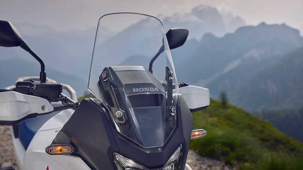 Zbliżenie na ekologiczny materiał Durabio zastosowany w motocyklu XL750 Transalp.