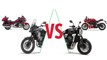 Asortyment motocykli marki Honda.