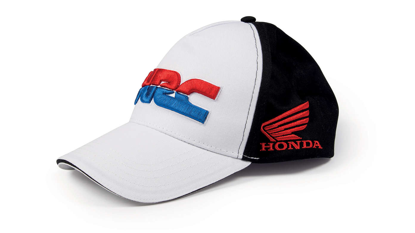 Replika czapki z daszkiem zespołu Honda HRC w barwach z logo zespołu HRC.