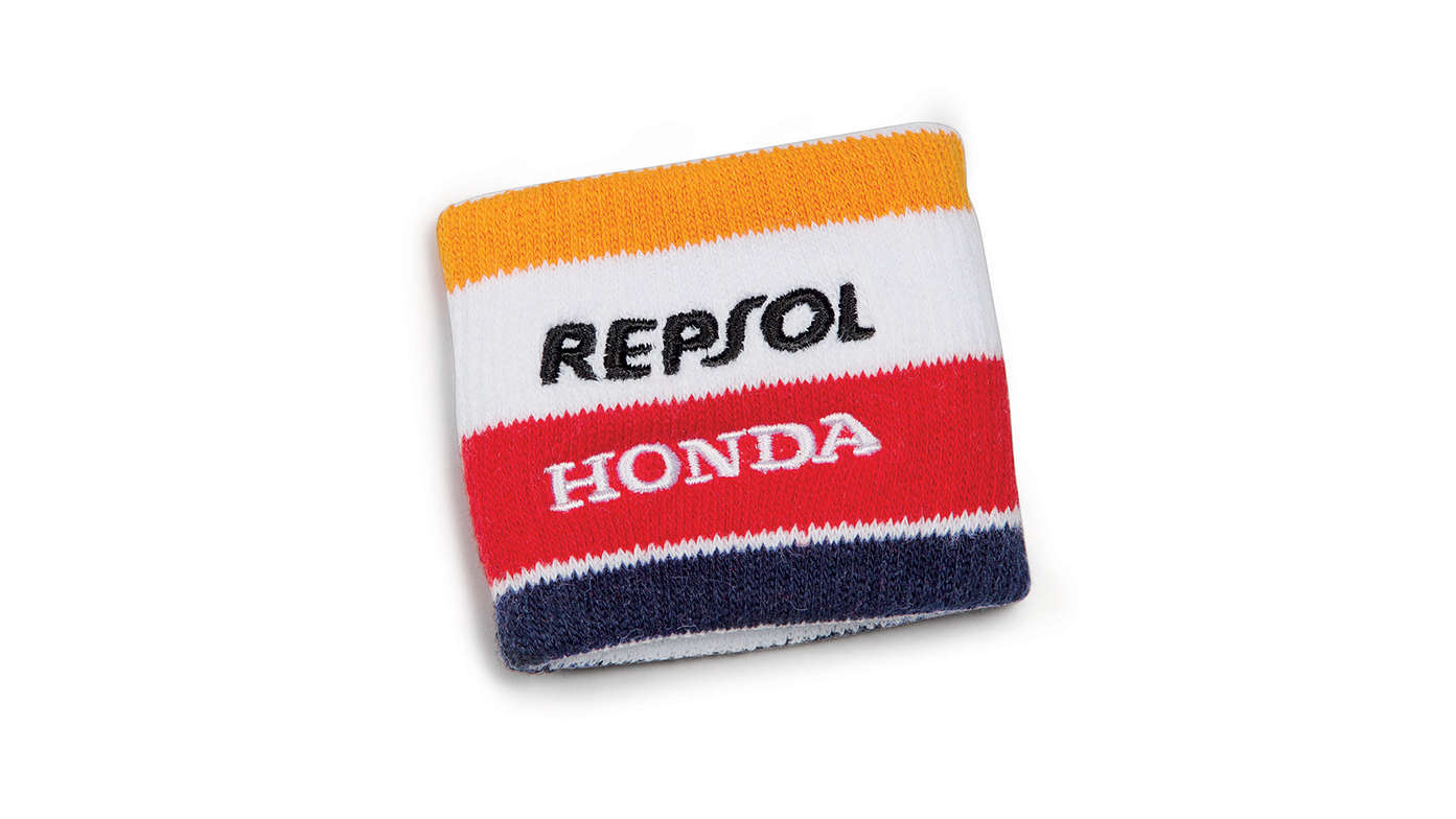 Opaska na rękę Honda Repsol w barwach zespołu Honda MotoGP z logo Repsol.