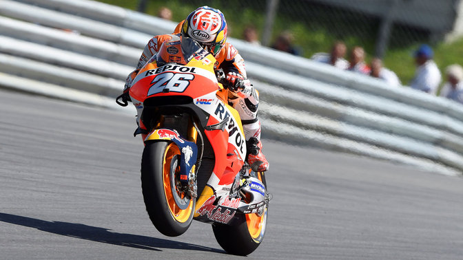 Motocykl Honda Fireblade podczas wyścigu MotoGP.