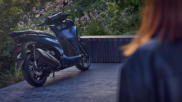 Honda SH350i w ogrodzie. 