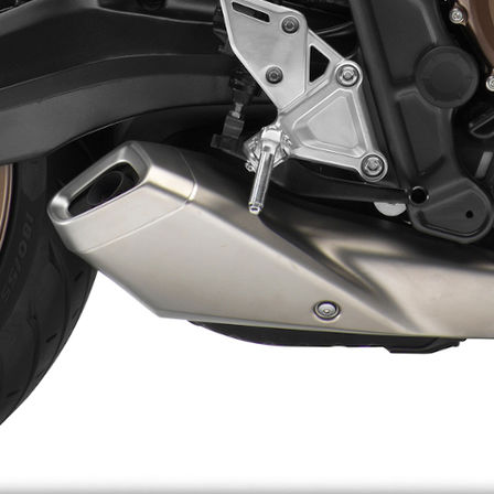 CB650R Neo Sports Café, zbliżenie na rurę wydechową, zdjęcie studyjne