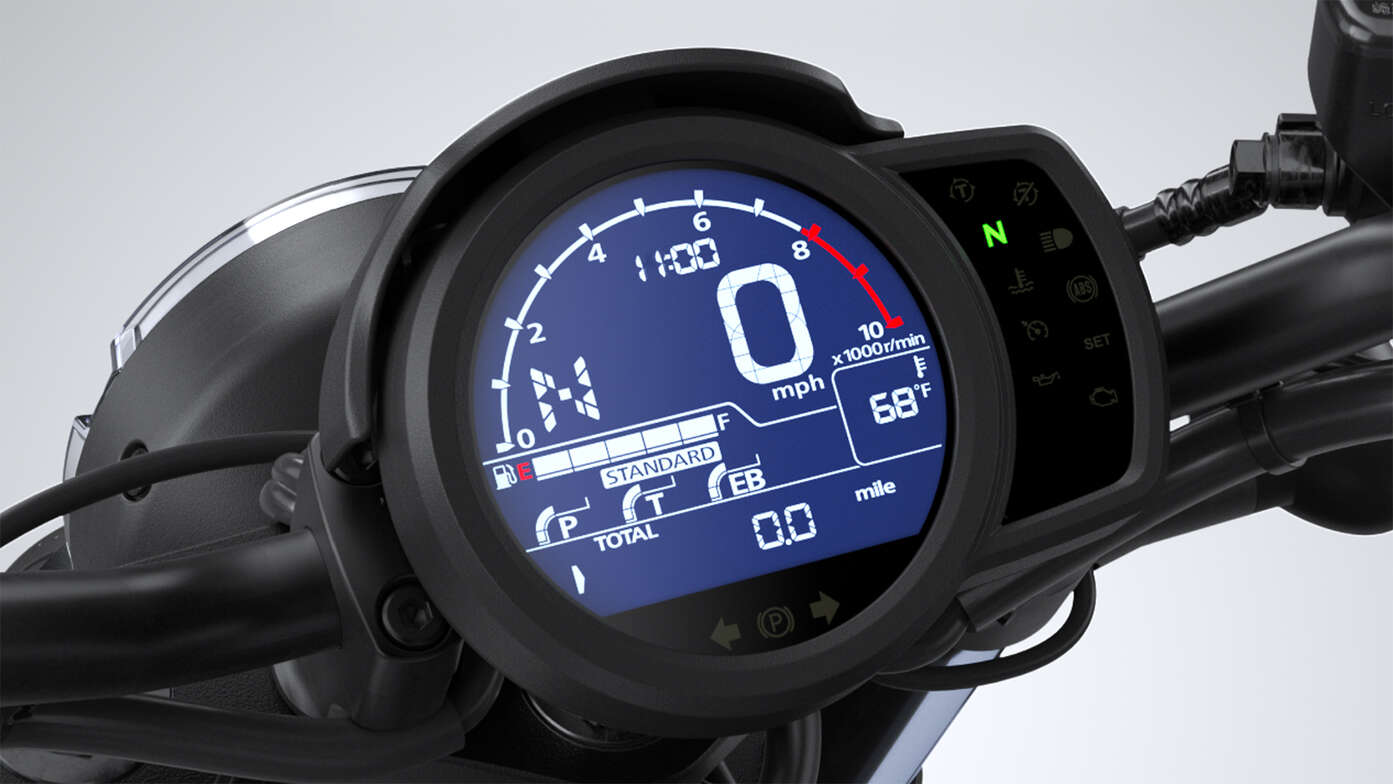 CMX1100, 4 tryby jazdy, 3-poziomowy system kontroli momentu obrotowego (HSTC) i system kontroli unoszenia przedniego koła