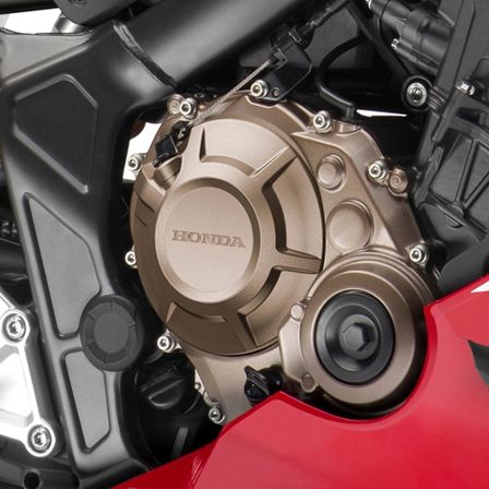 CBR650R, zdjęcie studyjne, zbliżenie na silnik