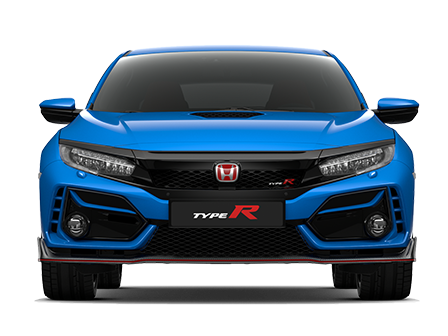 Civic Type R driving through the city at night